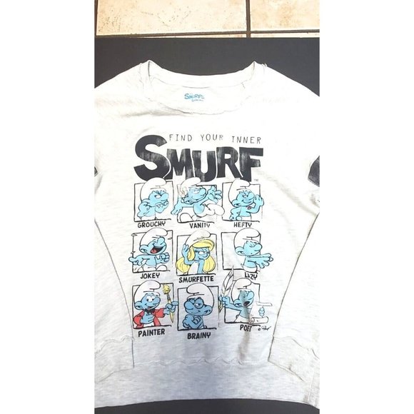Vintage Woman's Smurf Smurfette Find Your Inner SMURF Sweatshirt S - Picture 2 of 7